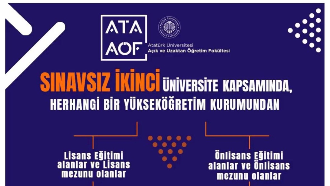 ATA-AÖF'te Sınavsız İkinci Üniversite Fırsatı – Son Gün 17 Ekim 2025